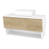 Dreja Kúpeľňová skrinka INVENCE SZZO 100 (umývadlo Joy 3) - L01 Biela vysoký lesk / D26 Ontario
