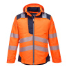 T400 - PW3 Hi-Vis Zimná bunda Oranžová-tmavomodrá (Reflexná nepremokavá bunda)