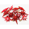Vianočné ozdoby - Baubles nastavuje červené hviezdy bubliny trblietky 12 ks (Vianočné ozdoby - Baubles nastavuje červené hviezdy bubliny trblietky 12 ks)