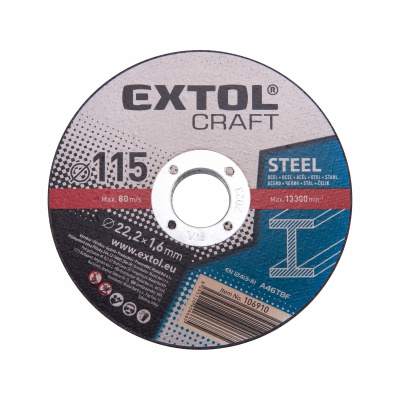 EXTOL CRAFT Kotúče rezné na kov 115x1,6x22,2mm (1bal/5ks) 106910