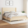 vidaXL Posteľný rám boxspring s matracom krémový 180x200 cm látka - Krémová - 167587-101925