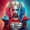 CUKROVÁ TLAČ jedlý obrázok na tortu Cukrová hmota Harley Quinn Fuck You + MENO