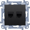 Kontakt-Simon zásuvka RJ45 + telefonní zásuvka RJ11 Kontakt-Simon Simon 10 C6T.01/49 kategorie 6 modul matně černá