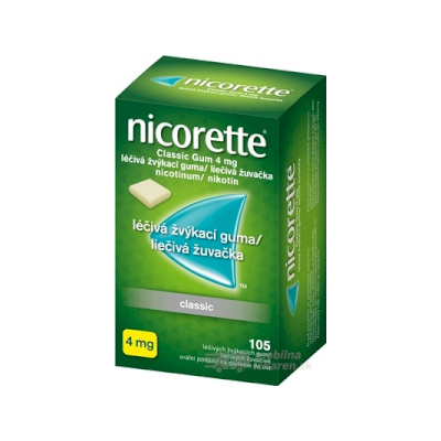 Nicorette Classic Gum 4 mg gum med (blis. PVC/Al) 1x105 ks