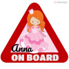 Samolepka na auto trojuholník dievčatko Anna