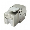 OXnet Keystone Cat6a, tieneny STP, 180st svork., tool free, do modular. patch panelov, strieborný