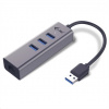 i-tec USB 3.0 Metal HUB 3 Port + Gigabit Ethernet Adapter U3METALG3HUB