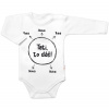 Baby Nellys Body dlhý rukáv s vtipným textom Baby Nellys Tati to dáš! biele