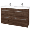 Dreja Umývadlová skrinka BIG INN SZZ4 125 - D25 Teak / Úchytka T04 / D25 Teak
