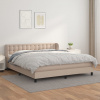 vidaXL Boxspring posteľ s matracom kapučínová 180x200 cm umelá koža - Hnedá - 229085-235058