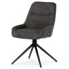 Autronic HC-535 GREY2 - Stolička jedálenská a konferenčná, tmavo šedá látka, čierne kovové nohy, otočný mechanizmus