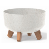 Nohel Garden Žardinka GRACIA LOW ECO WOOD samozavlažovací plast d38x21cm Barva: Béžová, Výška: 18 cm, Průměr květináče: 29 cm