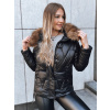 Čierna bunda asymetrického strihu IVORY SNOW TY3818 XL