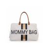 Childhome Mommy Bag Big Canvas Off White Stripes čierna/zlatá