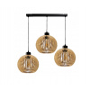 Stropné LED svietidlo LOFT 3xE27 - WOOD - čierne