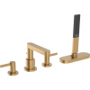 HANSGROHE Finoris 4-otvorová batéria na okraj vane, s telesom sBox, vyloženie výtoku 152 mm, kartáčovaný bronz, 76444140