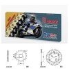 Řetězová sada s ČZ HX-ring SILVER YAMAHA YFM 660 R Raptor rok 01-05