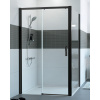 Hüppe Classics 2 EasyEntry - Posuvné dvere 1-dielne s pevným segmentom 2000x1550 mm, upevnenie vľavo, čierna matná, číre sklo s Anti-Plaque C25307.123.322