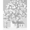 ZUTY Bodkovanie - FAREBNÉ STROMY A DOMČEK Rámovanie: bez rámu a bez vypnutia plátna, Rozmer: 40x50 cm