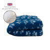DRYBED Premium Vet Bed Small Paws modrý + svetlomodré labky 100 x 75 cm