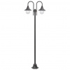 vidaXL Záhradná stĺpová lampa E27 220 cm hliníková 2-lampáše bronzová