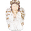 Dekorácia MagicHome, Anjel modliaci, LED, polyresin, na hrob, 11,5x7,5x15,5 cm