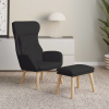 zahrada-XL Relaxačné kreslo s podnožkou čierne látka 3097756