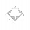Lišta L BC15 45°/45° roh pre LED pásy, bronzova,1m (LISTA L BC15 45/45)