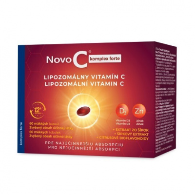 NOVO C Komplex forte lipozomálny vitamín C s vitamínom D3, zinkom, extraktom zo šípok a citrusovými bioflavonoidmi 60 kapsúl