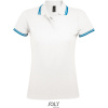 SOL's Collection Polokošile Pasadena Women, piqué, krátký rukáv, dámská COT25057875805-white/aqua 2XL Bílá/aqua modrá