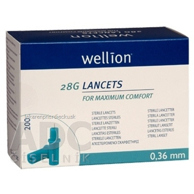 Wellion LANCETS 28G - Lanceta sterilná priemer 0,36 mm (WELL208) 1x200 ks