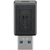 Adaptér USB 3.1 Typ C, AM/CF, 5GBit/s, Dongle, čierny