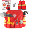 Batoh s náradím, vesta, vysielačka, hasič, hasiaci prístroj KN645