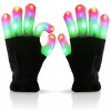 Rukavice - Päť -fantastické rukavice unisex bavlnené, biele, čierne. Universal. (Žiariace rukavice univerzálne LED 3kory6trybów)