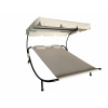 Záhradné lehátko pre dve osoby so strieškou AGA ST23088 -Beige - béžové