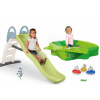 Set šmykľavka s dvojitou vlnou a pieskovisko s krytom Toboggan Life Smoby dĺžka šmyku 200 cm s vodotryskom a 3 loďkami