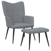 Relaxačné kreslo s podnožkou, svetlosivé, látka-ForU-327952