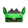 Elektrické autíčko Lamborghini Aventador 12V Dvojmiestne, Zelené, 2,4 GHz diaľkové ovládanie, USB / SD Vstup, odpruženie, vertikálne otváracie dvere, mäkké EVA kolesá, 2X MOTOR, ORIGINAL licencia