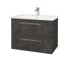 Dreja Umývadlová skrinka GIO SZZ2 80 - D16 Tmavý betón / Úchytka T02 / D16 Tmavý betón