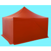 Párty stan 4x4m – oceľový, Červená, 4 bočné plachty