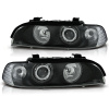 Predné svetlá BMW E39 Čierne Angel Eyes H7/H7