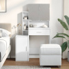 Toaletný stolík so skrinkou biely 80x35x132 cm-ForU-848234
