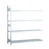 Regál široký SCHULTE, oceľové police, prídavné pole, 4 úrovne, šírka police 2500mm, 2506x536x2500 mm