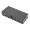 USB 3.0 4-portový hub priemyselné kovové aktívne puzdro Digitus DA-70257 (DA-70257)