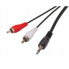 Kábel malý jack 3,5 mm - 2x RCA (cinch) 5 m