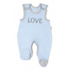 Baby Nellys Dojčenské bavlnené dupačky Love - modré, veľ. 68, 68 (3-6m)