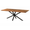 Bighome - Jedálenský stôl akácia 240x100x74 prírodný lak / epoxidová čierna, krížový rám okrúhly antracit matný EPOXY