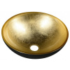 SAPHO - MURANO BLACK-GOLD sklenené umývadlo na dosku, priemer 40cm, zlata/čierna AL5318-77