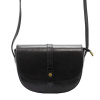 Čierna kožená kabelka Gregorio 119 Crossbody cez rameno z prírodnej kože