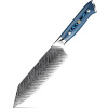 IZMAEL Damaškový kuchynský nôž Tukami Bunka/Modrá 18 cm